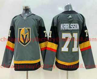 Youth Vegas Golden Knights #71 William Karlsson Grey Adidas Stitched NHL Jersey