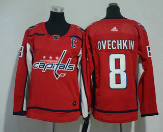 Youth Washington Capitals #8 Alex Ovechkin Red With C Patch 2017-2018 Hockey Stitched NHL Jersey