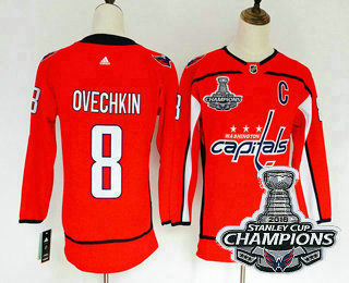 Youth Washington Capitals #8 Alex Ovechkin White With C Patch 2018 Stanley Cup Champions Patch Hockey Stitched NHL Jersey