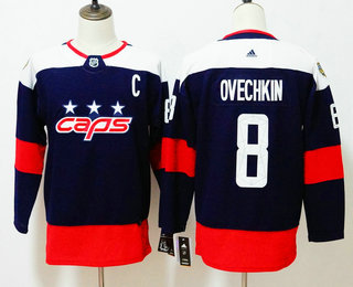 Youth Washington Capitals #8 Alexander Ovechkin Navy Blue 2018 Stadium Series Stitched NHL Hockey Jersey