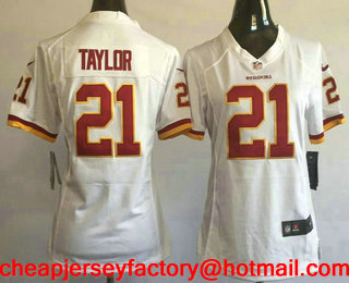 Youth Washington Redskins #21 Sean Taylor White Road Stitched NFL Nike Game Jersey