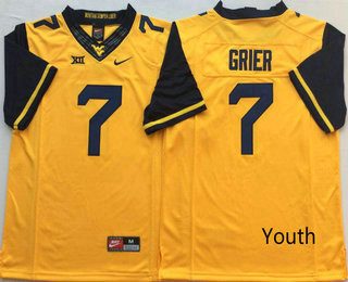 Youth West Virginia Mountaineers #7 Will Grier Yellow Limited College Football Stitched Nike NCAA Jersey